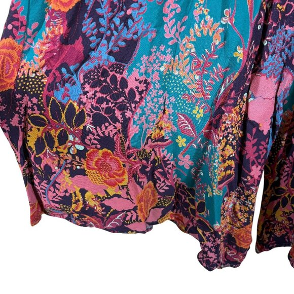 Maeve - Anthropologie Teal Floral Sleeveless Jumpsuit with Pockets US Size 2 - Picture 8 of 10